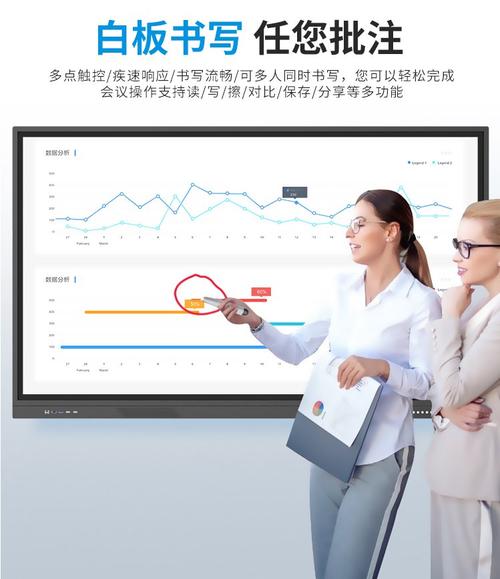65/75/86/100寸壁挂幼儿园教学一体机工厂触摸屏会议商场培训电脑